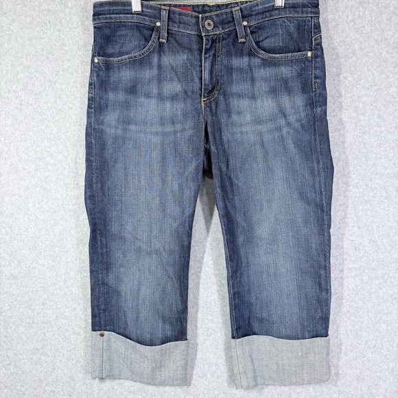 Ag Adriano Goldschmied Denim - AG Adriano Goldschmied Crop Jeans The Shorty Womens 31R x 20 Blue Denim Cuffed